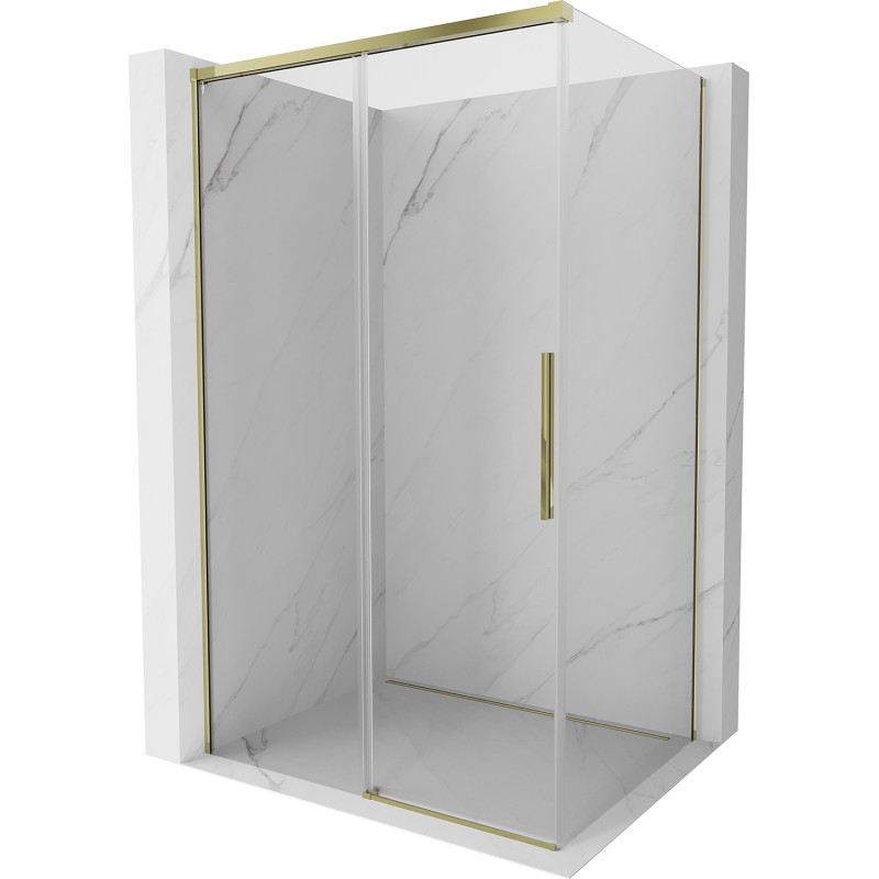 Mexen Rox lükand dušinurk 105 x 100 cm, läbipaistev, kuldne - 8C2-105-100-50-00