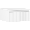 Mexen Rivel Badezimmerschrank 50 cm mit Arbeitsplatte, 1 Schublade, gerillt, weiß matt - 91A20-05023-1-BFC01