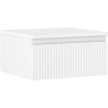 Mexen Rivel szafka łazienkowa podumywalkowa 50 cm z blatem, 1 szuflada, ryflowana , biała mat - 91A20-05023-1-BFC01