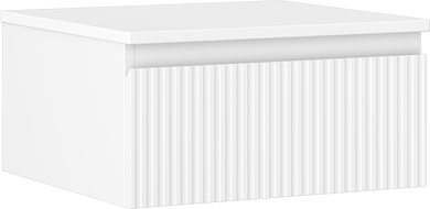 Mexen Rivel mobile da bagno sospeso 50 cm con piano, 1 cassetto, scanalato, bianco opaco - 91A20-05023-1-BFC01