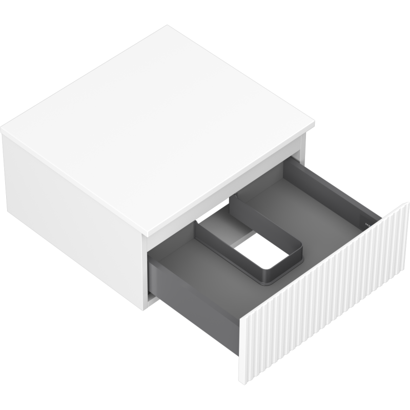 Mexen Rivel armario de baño bajo lavabo de 50 cm con encimera, 1 cajón, ranurado, blanco mate - 91A20-05023-1-BFC01