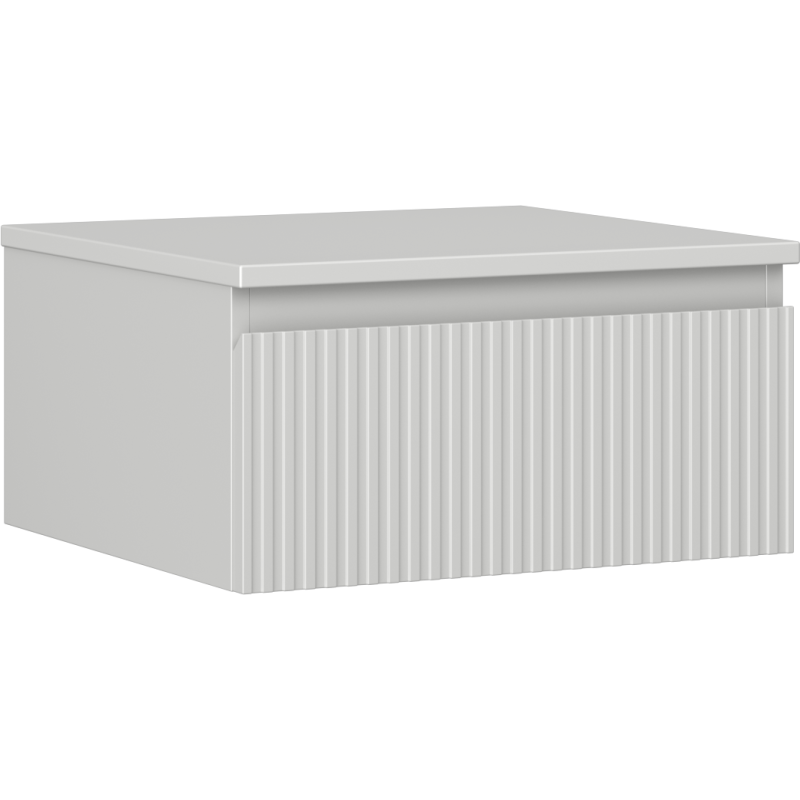 Mexen Rivel placard de salle de bain sous vasque 50 cm avec plateau, 1 tiroir, cannelé, gris mat - 91A20-05023-1-BFC62