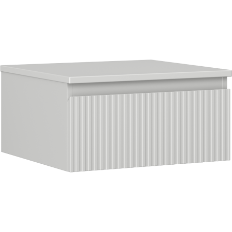 Mexen Rivel placard de salle de bain sous vasque 50 cm avec plateau, 1 tiroir, cannelé, gris mat - 91A20-05023-1-BFC62