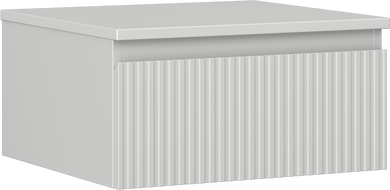 Mexen Rivel 50 cm:n pesuallasalakaappi tasolla, 1 laatikko, uritettu, harmaa matta - 91A20-05023-1-BFC62