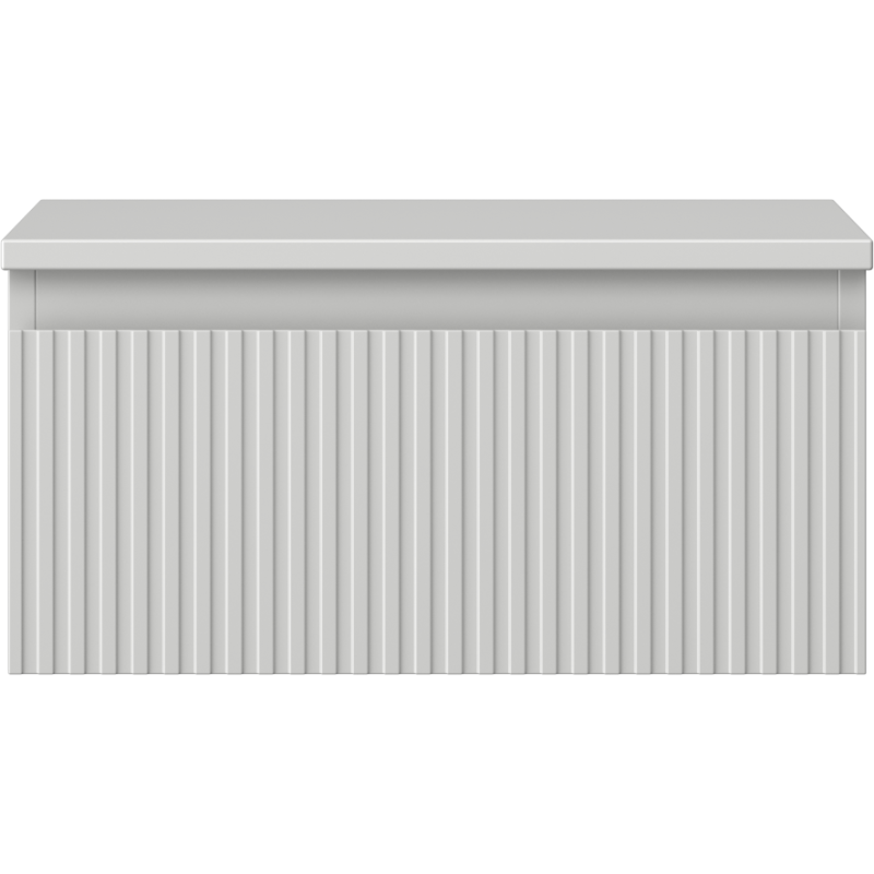 Mexen Rivel 50 cm:n pesuallasalakaappi tasolla, 1 laatikko, uritettu, harmaa matta - 91A20-05023-1-BFC62