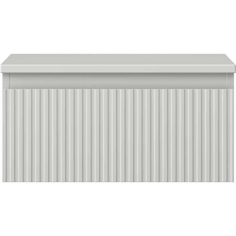 Mexen Rivel Badezimmerunterschrank 50 cm mit Arbeitsplatte, 1 Schublade, gerillt, grau matt - 91A20-05023-1-BFC62