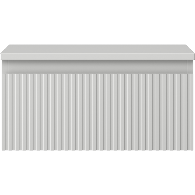 Mexen Rivel placard de salle de bain sous vasque 50 cm avec plateau, 1 tiroir, cannelé, gris mat - 91A20-05023-1-BFC62