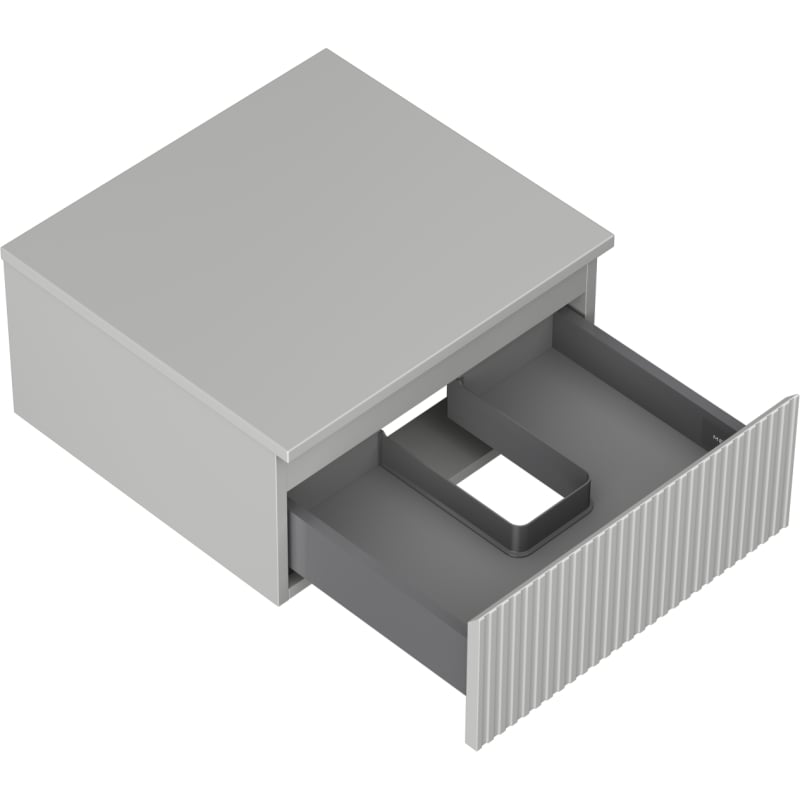 Mexen Rivel meuble de salle de bain sous-vasque 50 cm avec plateau, 1 tiroir, rainuré, gris mat - 91A20-05023-1-BFC62