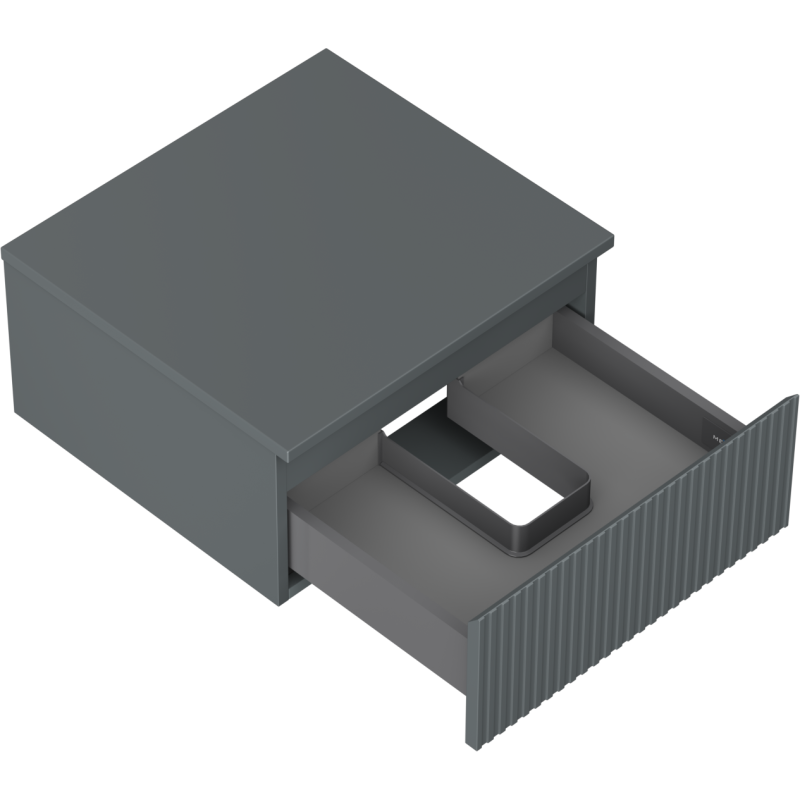 Mexen Rivel mueble de baño para lavabo de 50 cm con encimera, 1 cajón, acanalado, grafito mate - 91A20-05023-1-BFC66