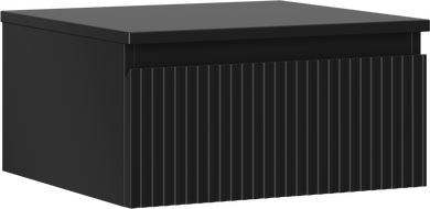 Mexen Rivel badkamerkastje onder wastafel 50 cm met blad, 1 lade, gegroefd, zwart mat - 91A20-05023-1-BFC71