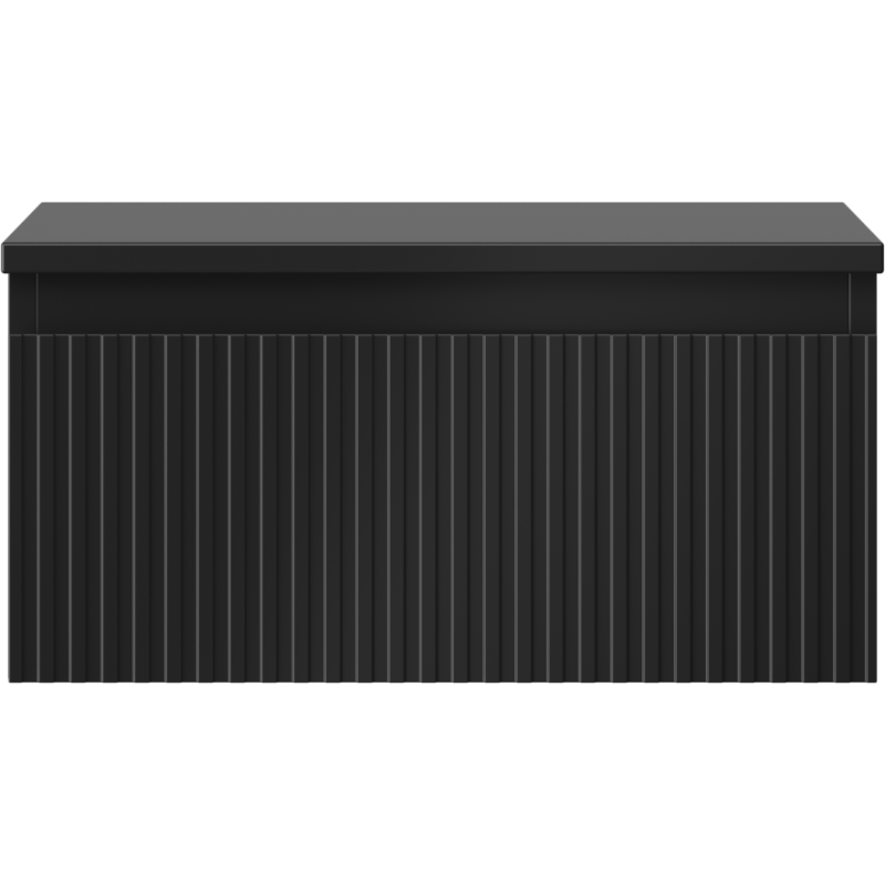 Mexen Rivel armadietto da bagno sottolavabo 50 cm con piano, 1 cassetto, scanalato, nero opaco - 91A20-05023-1-BFC71