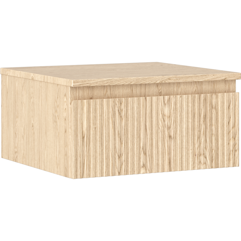 Mexen Rivel Badezimmerunterschrank 50 cm mit Arbeitsplatte, 1 Schublade, geriffelt, Eiche - 91A20-05023-1-BFC81