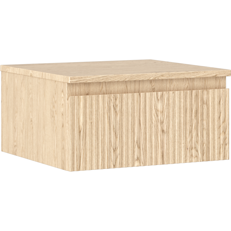 Mexen Rivel mobiletto da bagno sotto lavabo 50 cm con piano, 1 cassetto, scanalato, rovere - 91A20-05023-1-BFC81