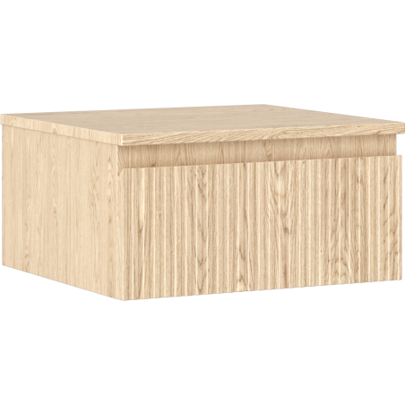 Mexen Rivel Badezimmerunterschrank 50 cm mit Arbeitsplatte, 1 Schublade, geriffelt, Eiche - 91A20-05023-1-BFC81