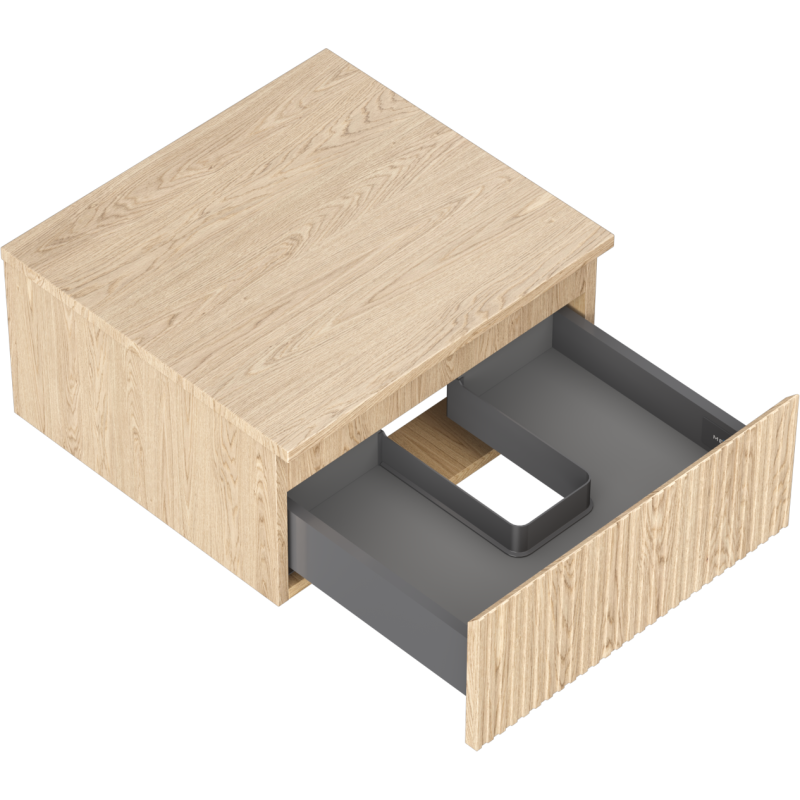 Mexen Rivel mueble de baño bajo lavabo 50 cm con encimera, 1 cajón, acanalado, roble - 91A20-05023-1-BFC81