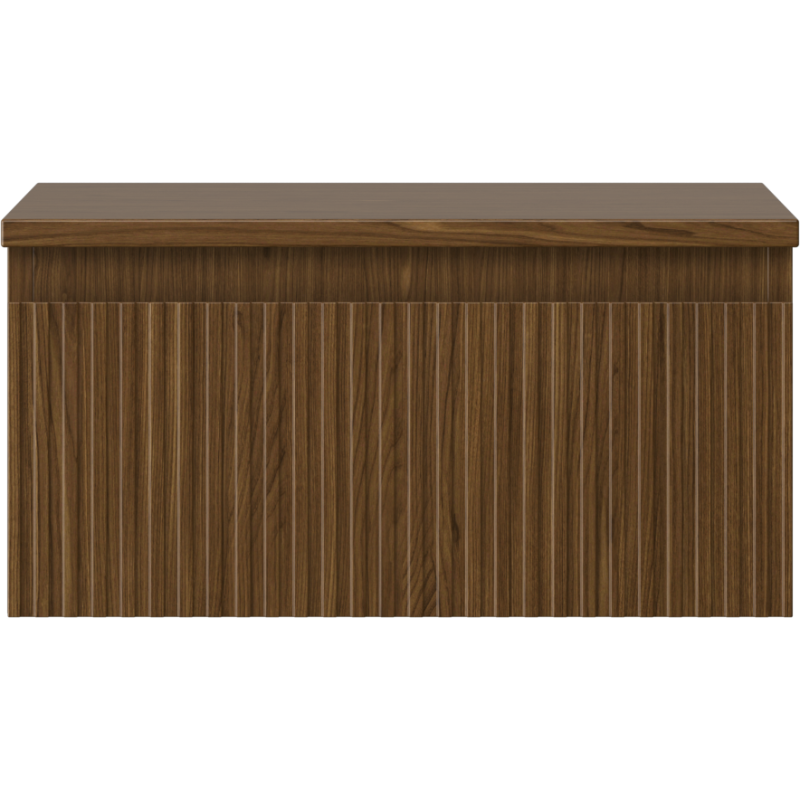 Mexen Rivel szafka łazienkowa podumywalkowa 50 cm z blatem, 1 szuflada, ryflowana , orzech - 91A20-05023-1-BFC86