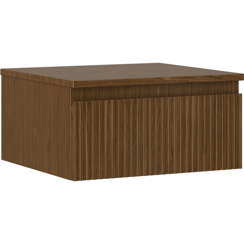 Mexen Rivel badkamerkastje onder wastafel 50 cm met blad, 1 lade, gegroefd, walnoot - 91A20-05023-1-BFC86