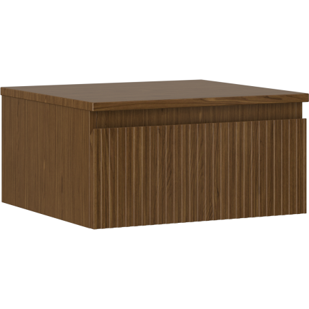 Mexen Rivel badkamerkastje onder wastafel 50 cm met blad, 1 lade, gegroefd, walnoot - 91A20-05023-1-BFC86