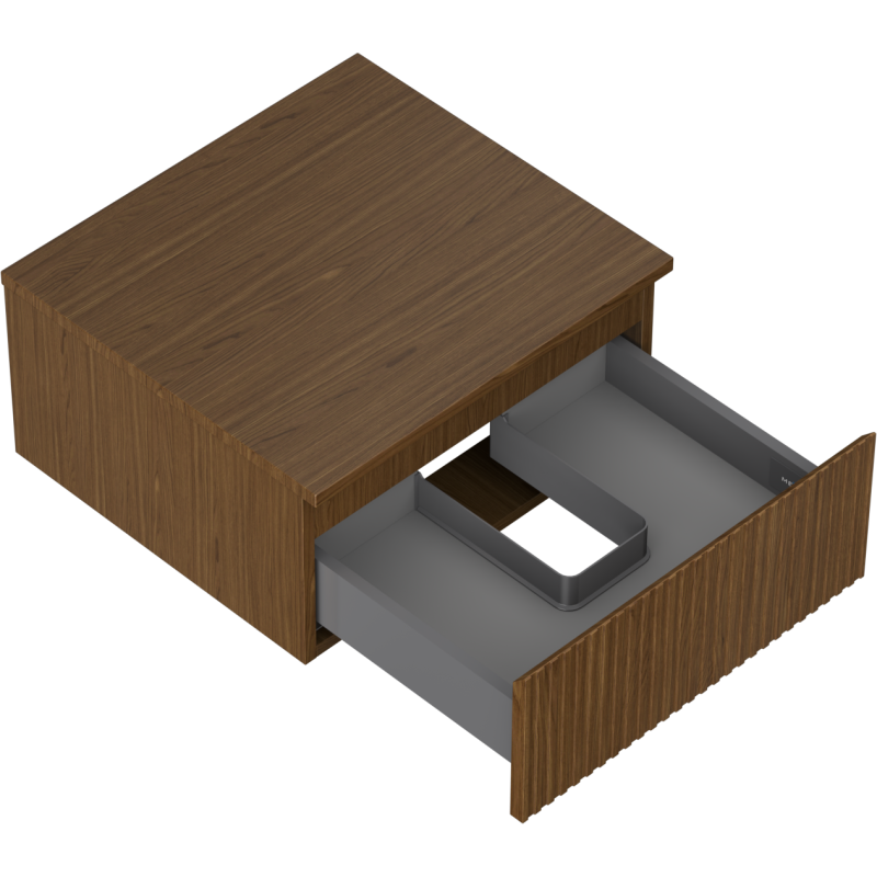 Mexen Rivel armario de baño bajo lavabo 50 cm con encimera, 1 cajón, acanalado, nogal - 91A20-05023-1-BFC86