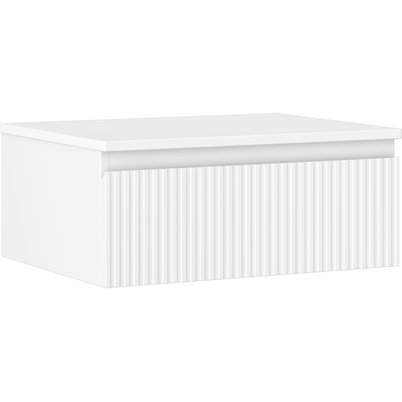 Mexen Rivel mobiletto da bagno sottolavabo 60 cm con piano, 1 cassetto, scanalato, bianco opaco - 91A20-06023-1-BFC01