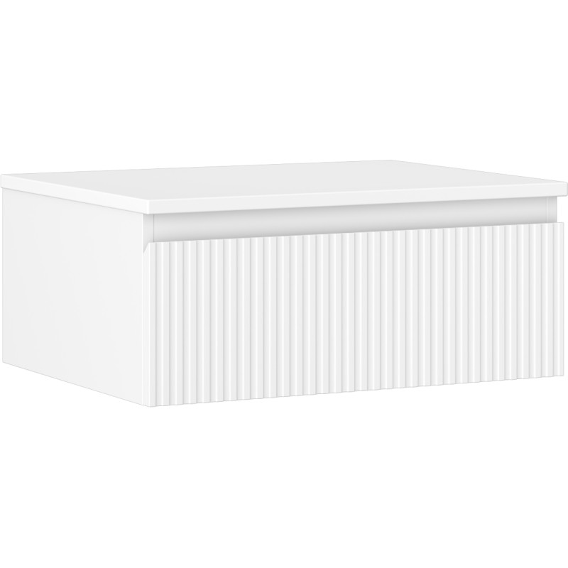 Mexen Rivel vannitoakapp, kraanikausi aluskapp 60 cm lauaga, 1 sahtel, sooneline, valge matt - 91A20-06023-1-BFC01