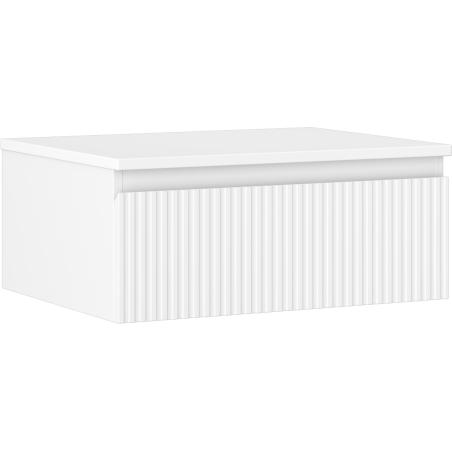 Mexen Rivel 60 cm Bathroom Cabinet with Countertop, 1 Drawer, Fluted, Matte White - 91A20-06023-1-BFC01