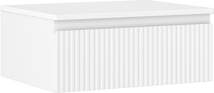 Mexen Rivel badkamerkastje onder de wastafel 60 cm met blad, 1 lade, gegroefd, wit mat - 91A20-06023-1-BFC01