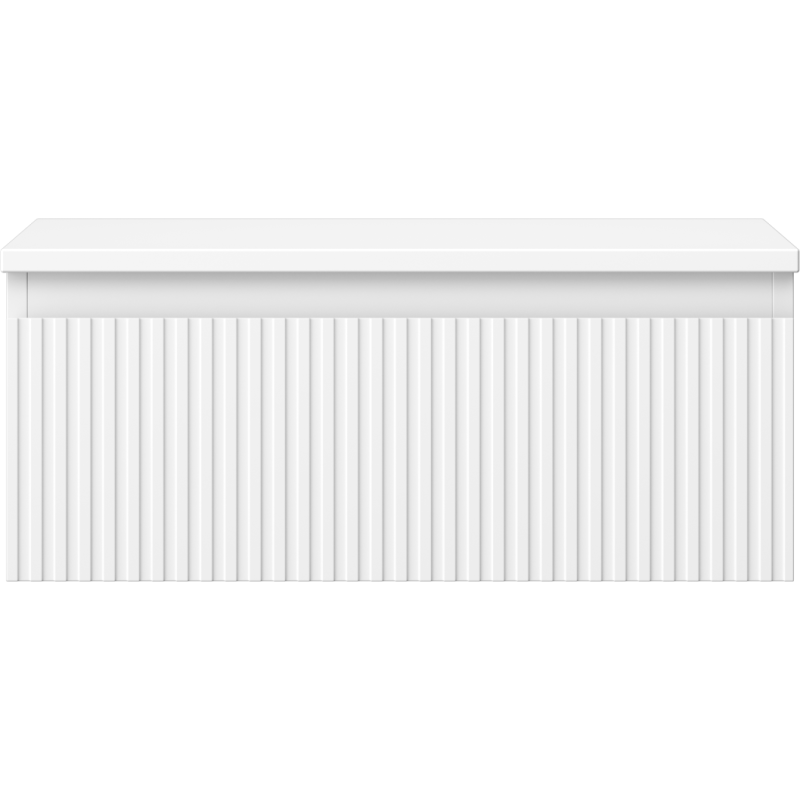 Mexen Rivel szafka łazienkowa podumywalkowa 60 cm z blatem, 1 szuflada, ryflowana , biała mat - 91A20-06023-1-BFC01