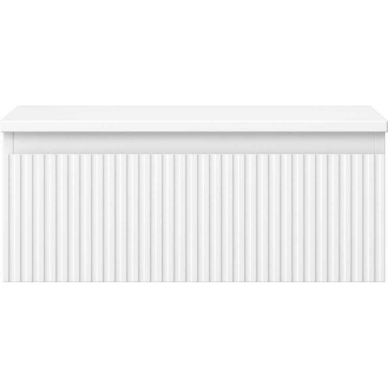 Mexen Rivel vannitoakapp, kraanikausi aluskapp 60 cm lauaga, 1 sahtel, sooneline, valge matt - 91A20-06023-1-BFC01