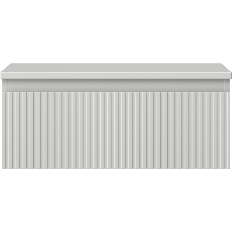 Mexen Rivel badkamerkastje onder wastafel 60 cm met blad, 1 lade, gegroefd, grijs mat - 91A20-06023-1-BFC62