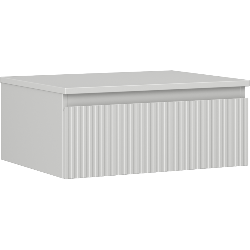 Mexen Rivel Badezimmerschrank 60 cm mit Arbeitsplatte, 1 Schublade, gerillt, graumatt - 91A20-06023-1-BFC62