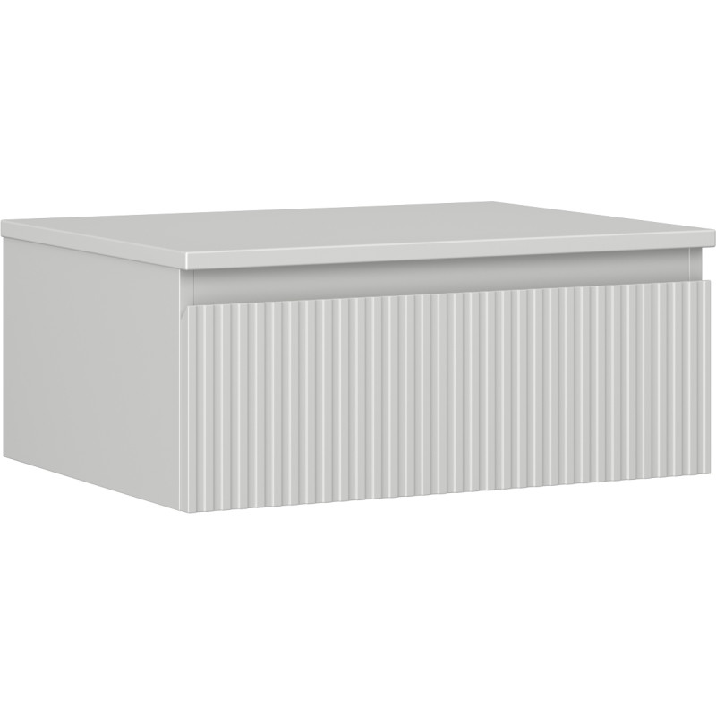 Mexen Rivel badkamerkast onder wastafel 60 cm met blad, 1 lade, gegroefd, grijs mat - 91A20-06023-1-BFC62