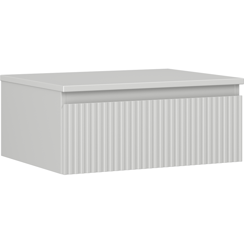 Mexen Rivel bathroom cabinet for washbasin 60 cm with countertop, 1 drawer, fluted, matte grey - 91A20-06023-1-BFC62