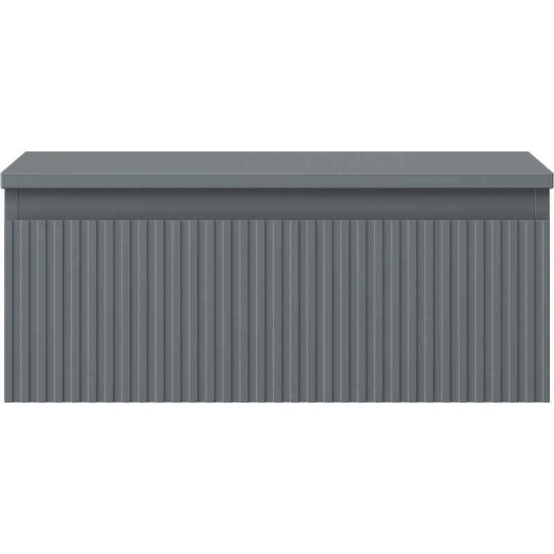 Mexen Rivel Badezimmerschrank 60 cm unter Waschbecken mit Arbeitsplatte, 1 Schublade, geriffelt, Graphit matt