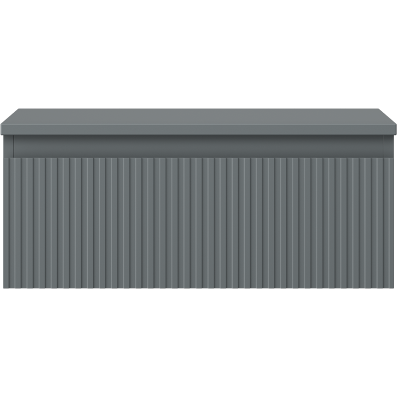 Mexen Rivel Badezimmerunterschrank 60 cm mit Arbeitsplatte, 1 Schublade, gerillt, Graphit matt - 91A20-06023-1-BFC66