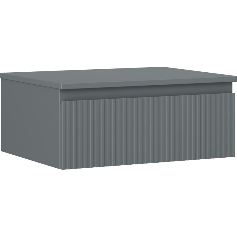 Mexen Rivel badkamer wastafelonderkast 60 cm met blad, 1 lade, gegroefd, grafiet mat - 91A20-06023-1-BFC66