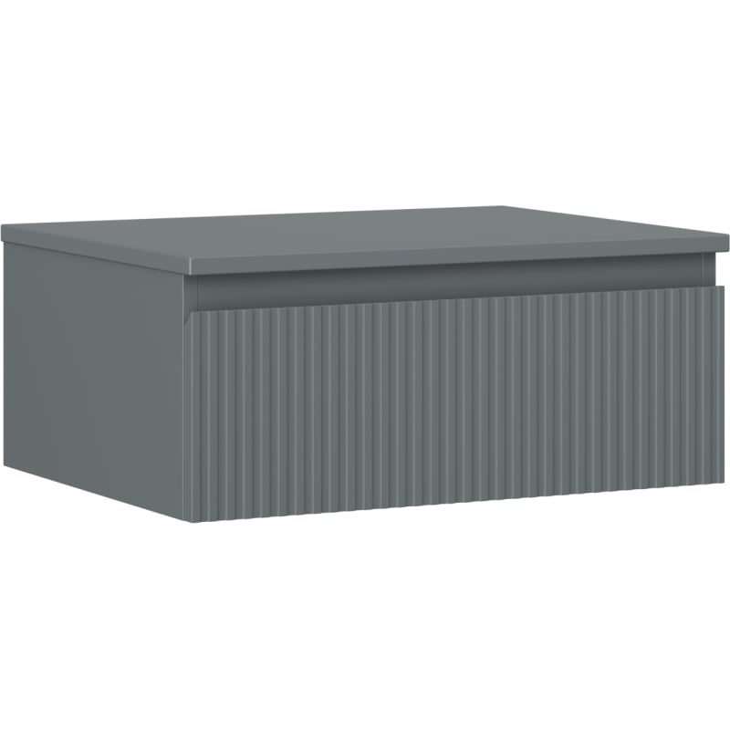 Mexen Rivel kupaonski ormarić ispod umivaonika 60 cm s pločom, 1 ladica, rebrasta, grafit mat - 91A20-06023-1-BFC66