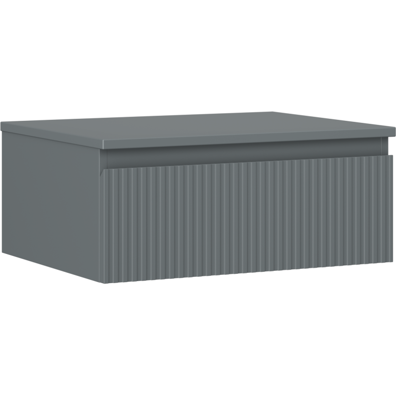 Mexen Rivel szafka łazienkowa podumywalkowa 60 cm z blatem, 1 szuflada, ryflowana , grafit mat - 91A20-06023-1-BFC66