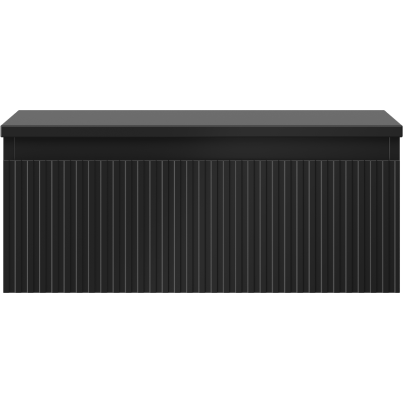 Mexen Rivel Badezimmerschrank 60 cm mit Arbeitsplatte, 1 Schublade, geriffelt, schwarz matt - 91A20-06023-1-BFC71