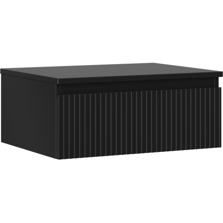 Mexen Rivel meuble de salle de bain 60 cm avec plateau, 1 tiroir, rainuré, noir mat - 91A20-06023-1-BFC71