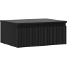 Mexen Rivel mueble de baño bajo lavabo de 60 cm con tapa, 1 cajón, acanalado, negro mate - 91A20-06023-1-BFC71