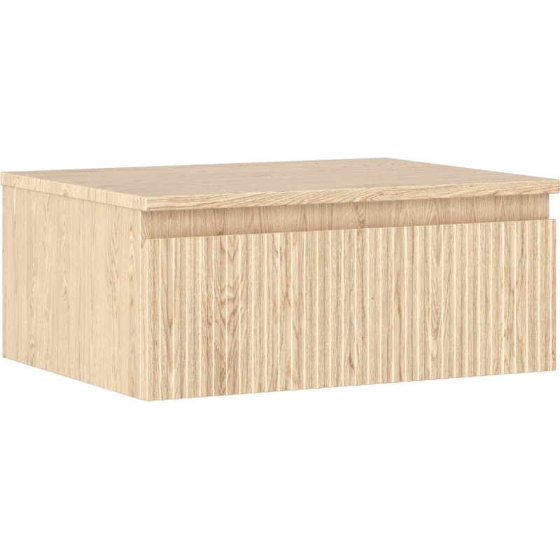 Mexen Rivel badkamerkast onder wastafel 60 cm met blad, 1 lade, gegroefd, eiken - 91A20-06023-1-BFC81