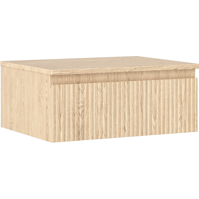 Mexen Rivel szafka łazienkowa podumywalkowa 60 cm z blatem, 1 szuflada, ryflowana , dąb - 91A20-06023-1-BFC81