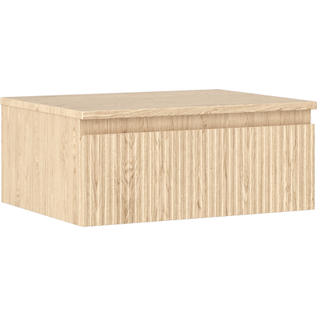 Mexen Rivel Badezimmerschrank für Waschbecken 60 cm mit Arbeitsplatte, 1 Schublade, geriffelt, Eiche - 91A20-06023-1-BFC81