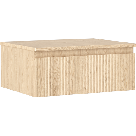 Mexen Rivel szafka łazienkowa podumywalkowa 60 cm z blatem, 1 szuflada, ryflowana , dąb - 91A20-06023-1-BFC81