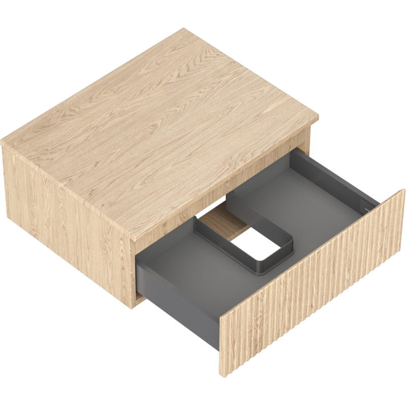 Mexen Rivel mueble de baño de 60 cm con encimera, 1 cajón, ranurado, roble - 91A20-06023-1-BFC81