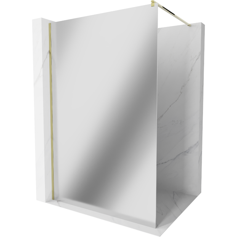Mexen Kioto douchewand Walk-in 100 x 200 cm, spiegel 8 mm, goud - 800-100-101-50-50