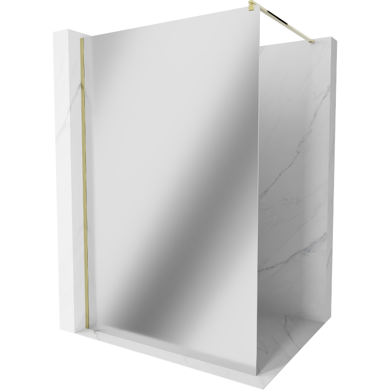 Mexen Kioto paroi de douche Walk-in 100 x 200 cm, miroir 8 mm, or - 800-100-101-50-50