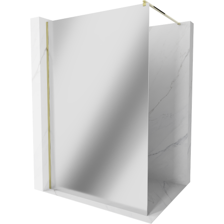 Mexen Kioto paroi de douche Walk-in 100 x 200 cm, miroir 8 mm, or - 800-100-101-50-50