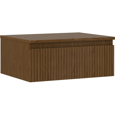Mexen Rivel szafka łazienkowa podumywalkowa 60 cm z blatem, 1 szuflada, ryflowana , orzech - 91A20-06023-1-BFC86